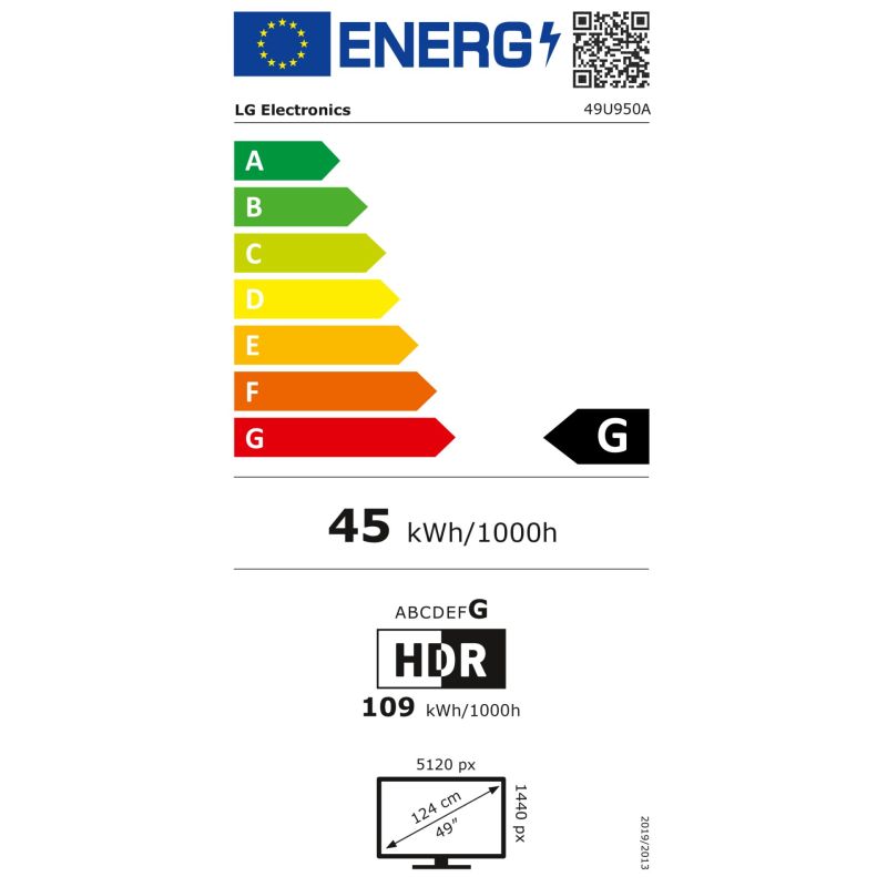 LG 49U950A-W – Energieeffizienzklasse G