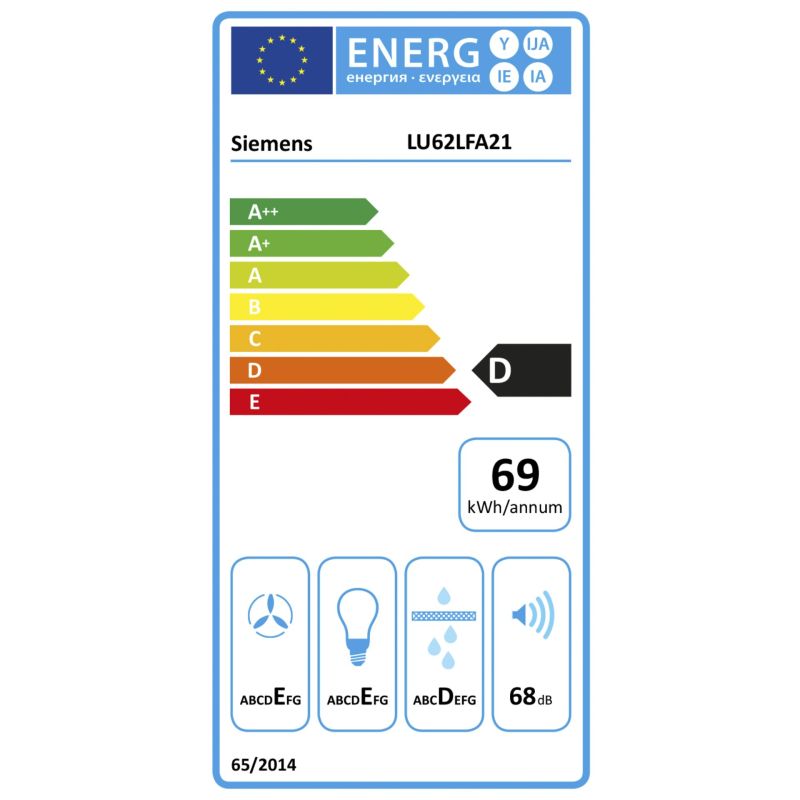 Siemens LU62LFA21  Unterbauhaube – Energieeffizienzklasse D