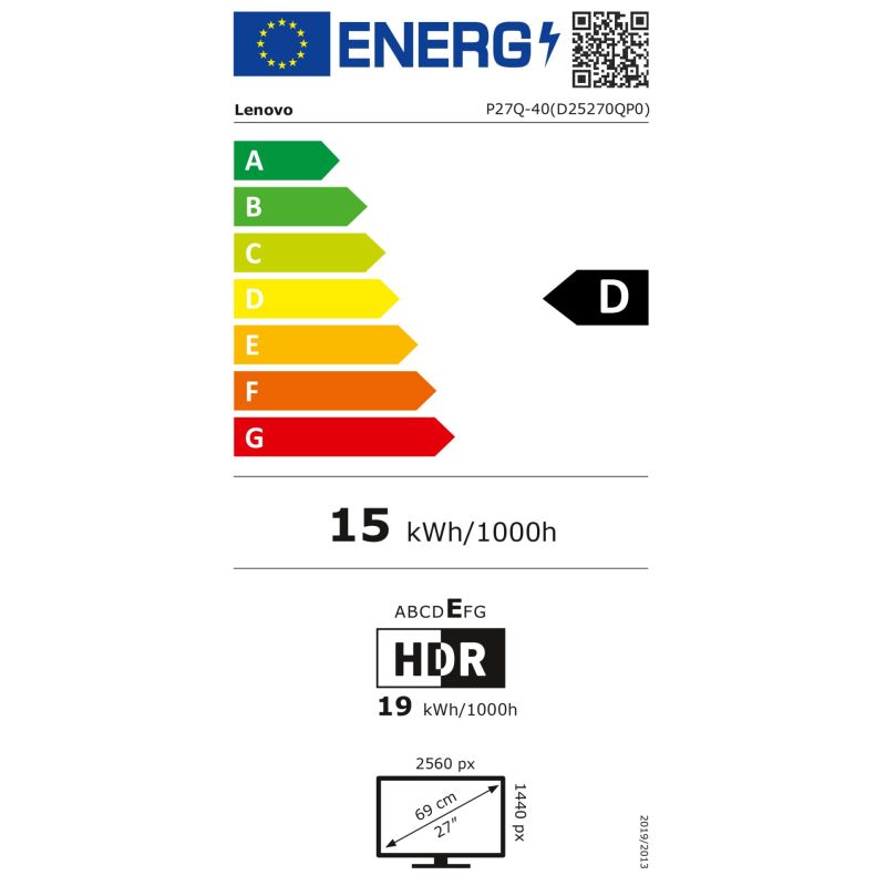 Lenovo ThinkVision P27Q-40 – Energieeffizienzklasse D