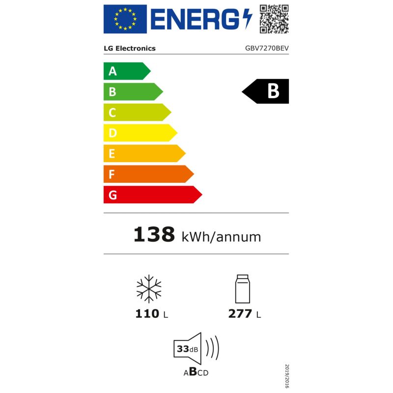 LG GBV7270BEV  schwarz – Energieeffizienzklasse B