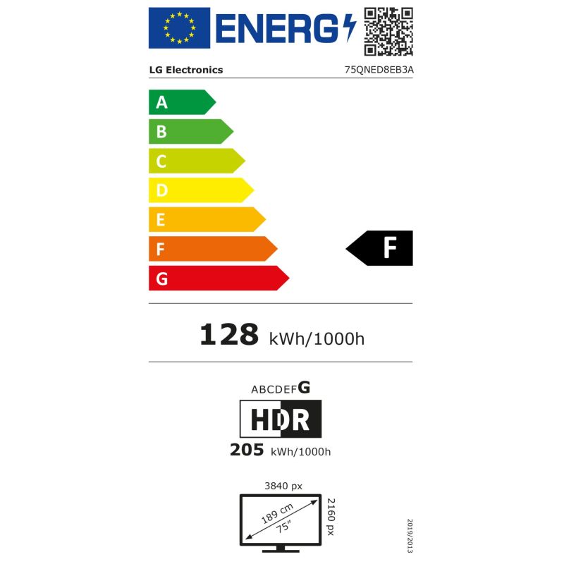 LG 75QNED8EB3A.AEU – Energieeffizienzklasse F