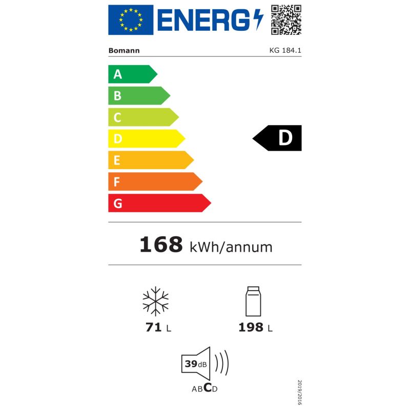 Bomann KG 184.1 ix-look – Energieeffizienzklasse D