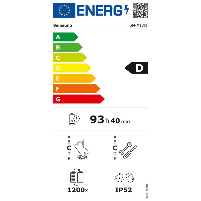 Samsung Galaxy Tab A11 LTE  64GB – Energieeffizienzklasse D