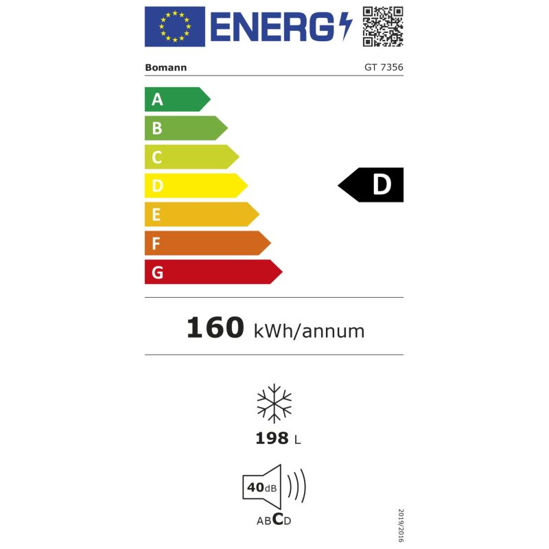 Bomann GT 7355  Gefriertruhe 100 l – Energieeffizienzklasse D