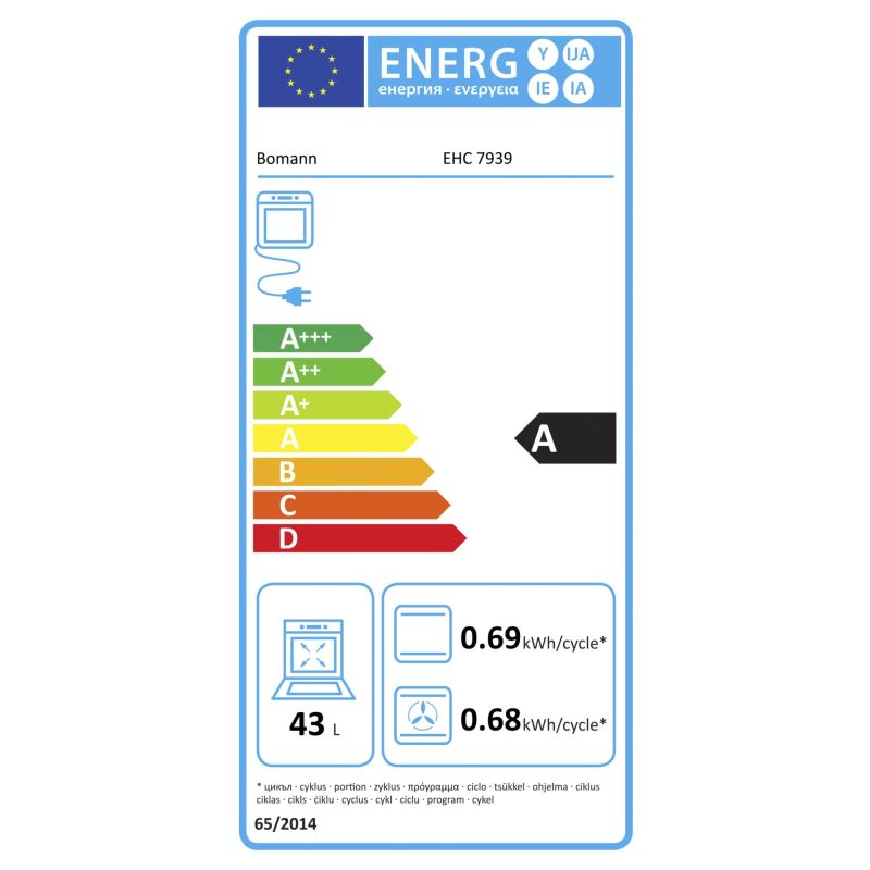 Bomann EHC 7939 weiß  Stand Elektroherd – Energieeffizienzklasse A
