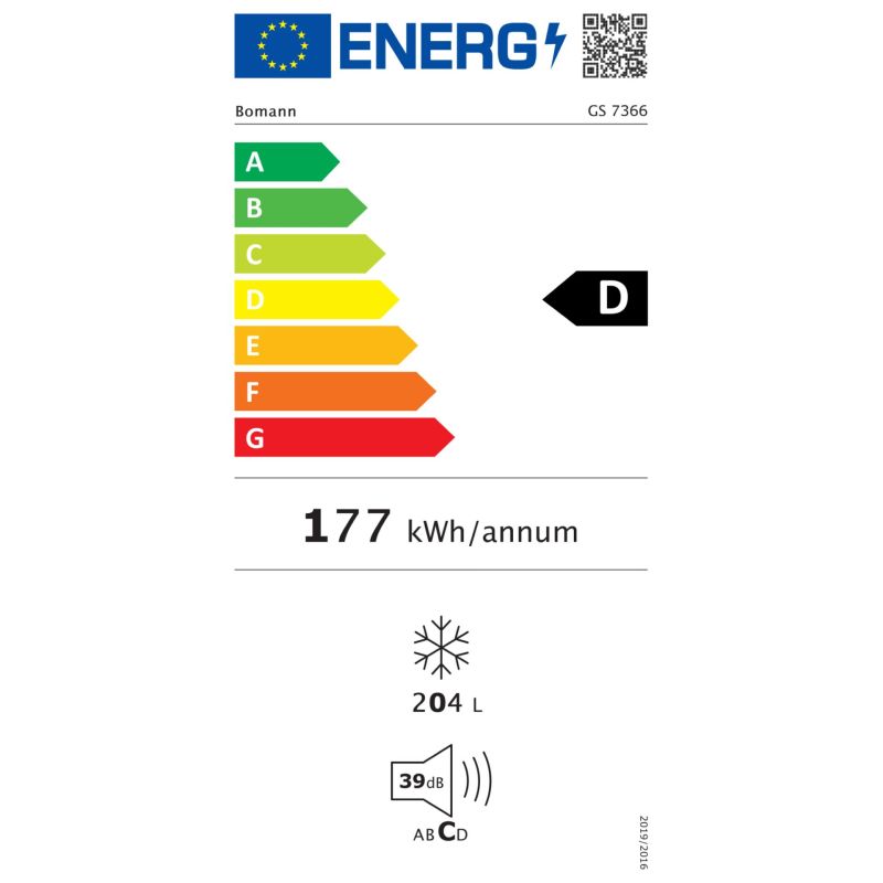 Bomann GS 7366   weiß – Energieeffizienzklasse D