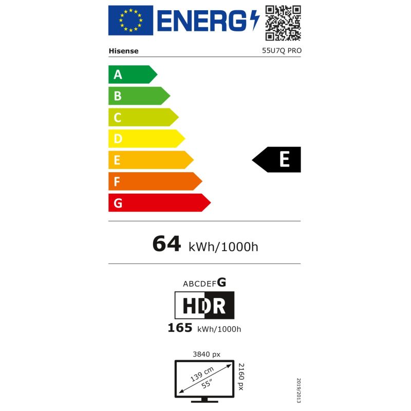 Hisense 55U7Q PRO – Energieeffizienzklasse E