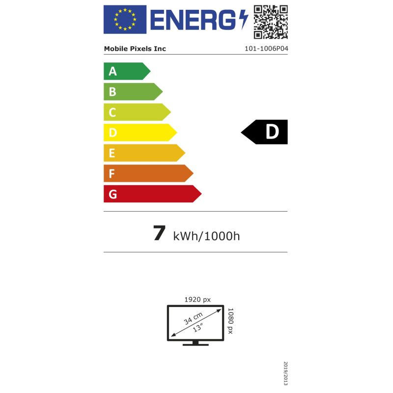 Mobile Pixels Duex Plus DS  13,3" Bildschirmerweiterung – Energieeffizienzklasse D
