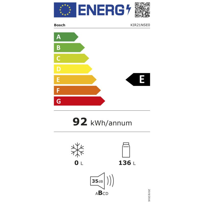 Bosch KIR 21NSE0 – Energieeffizienzklasse E
