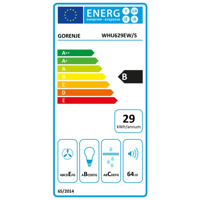 Gorenje WHU629EW/S  Unterbauhaube 60cm – Energieeffizienzklasse A