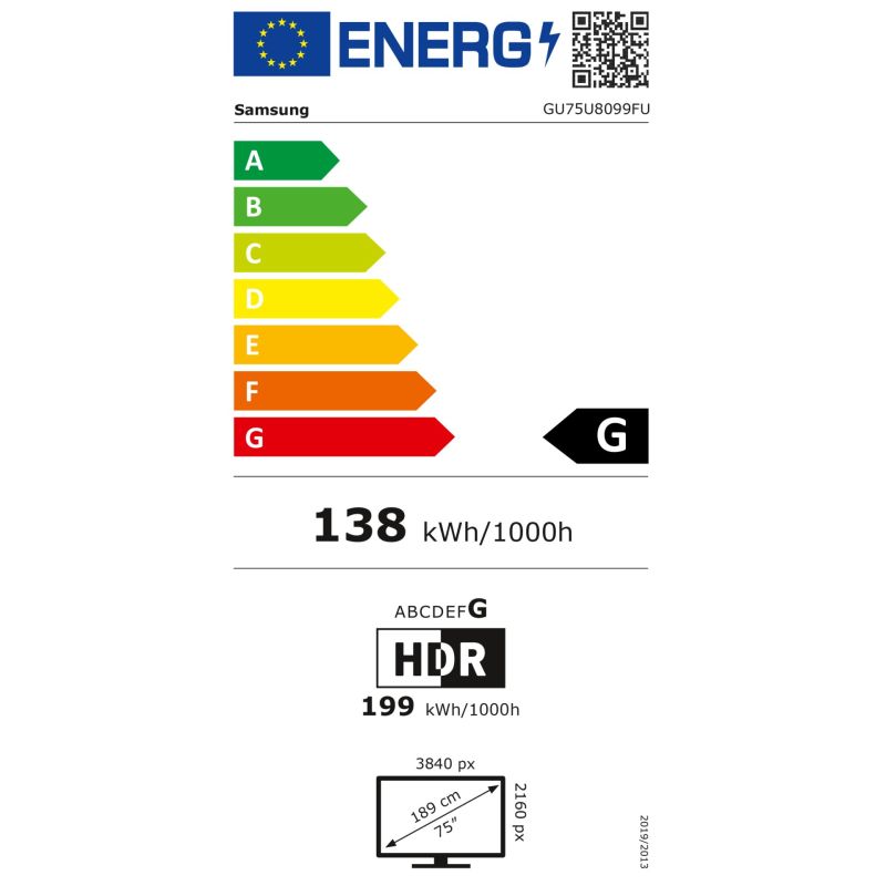 Samsung GU75U8099FUXZG – Energieeffizienzklasse G