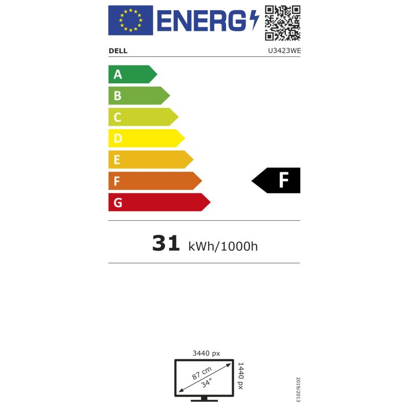 Dell U3423WE – Energieeffizienzklasse F